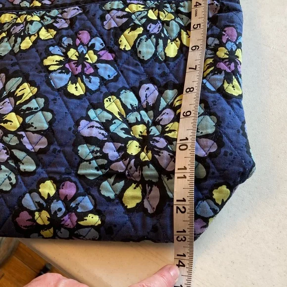 Vera Bradley Navy Quilted Floral Shoulder Tote - Picture 7 of 8